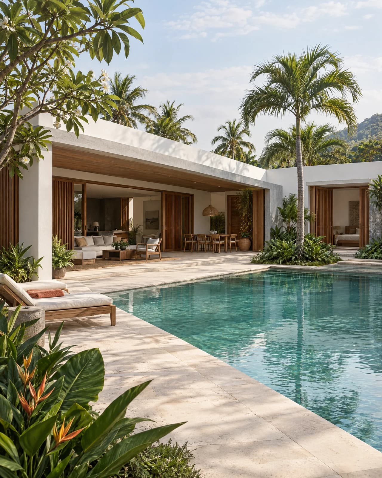 Illustrative concept of contemporary residential architecture in Mauritius